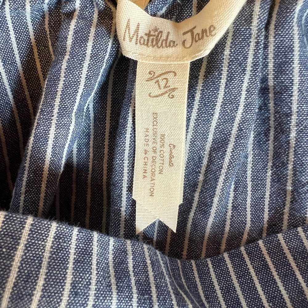 Matilda Jane Black and White Striped Overalls - Picture 7 of 9